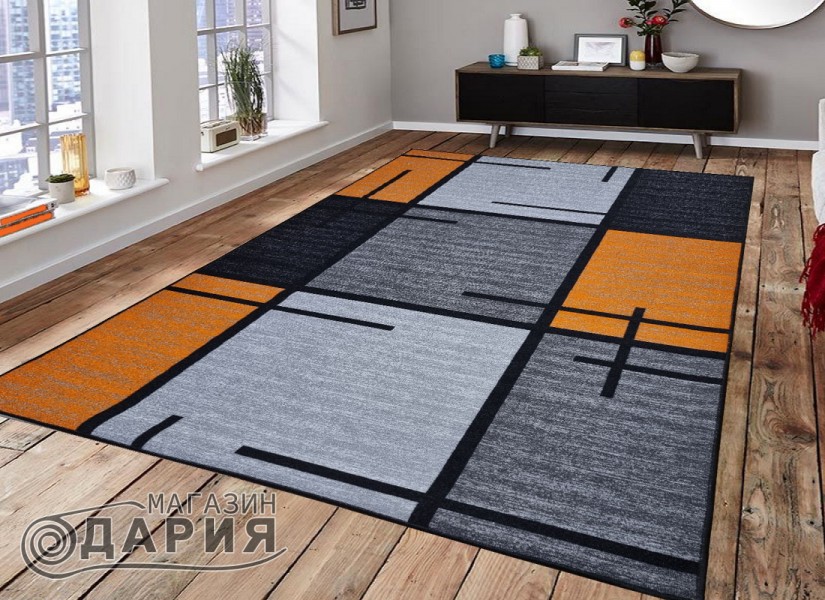 Мокетен килим ERIKA 8010 grey/orange